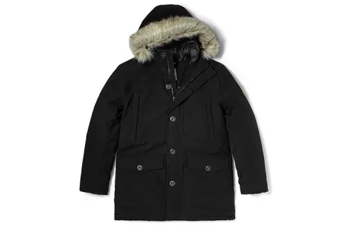 Timberland Puffer Jackets Men's Black Hooded Moderate Puffer Jacket