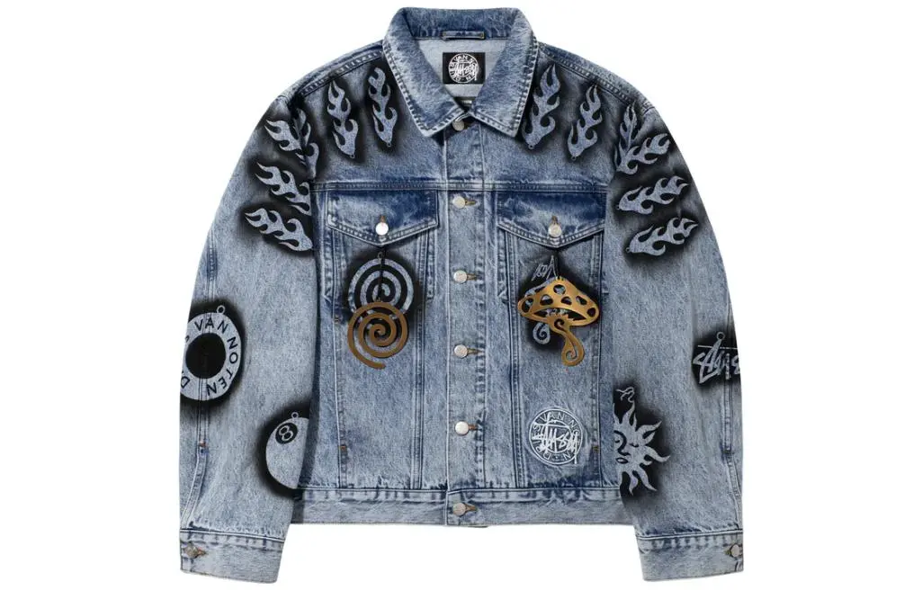 Stussy X Dries Van Noten Hand Stencilled Denim Jacket