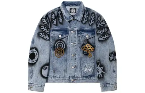 Stussy X Dries Van Noten Hand Stencilled Denim Jacket