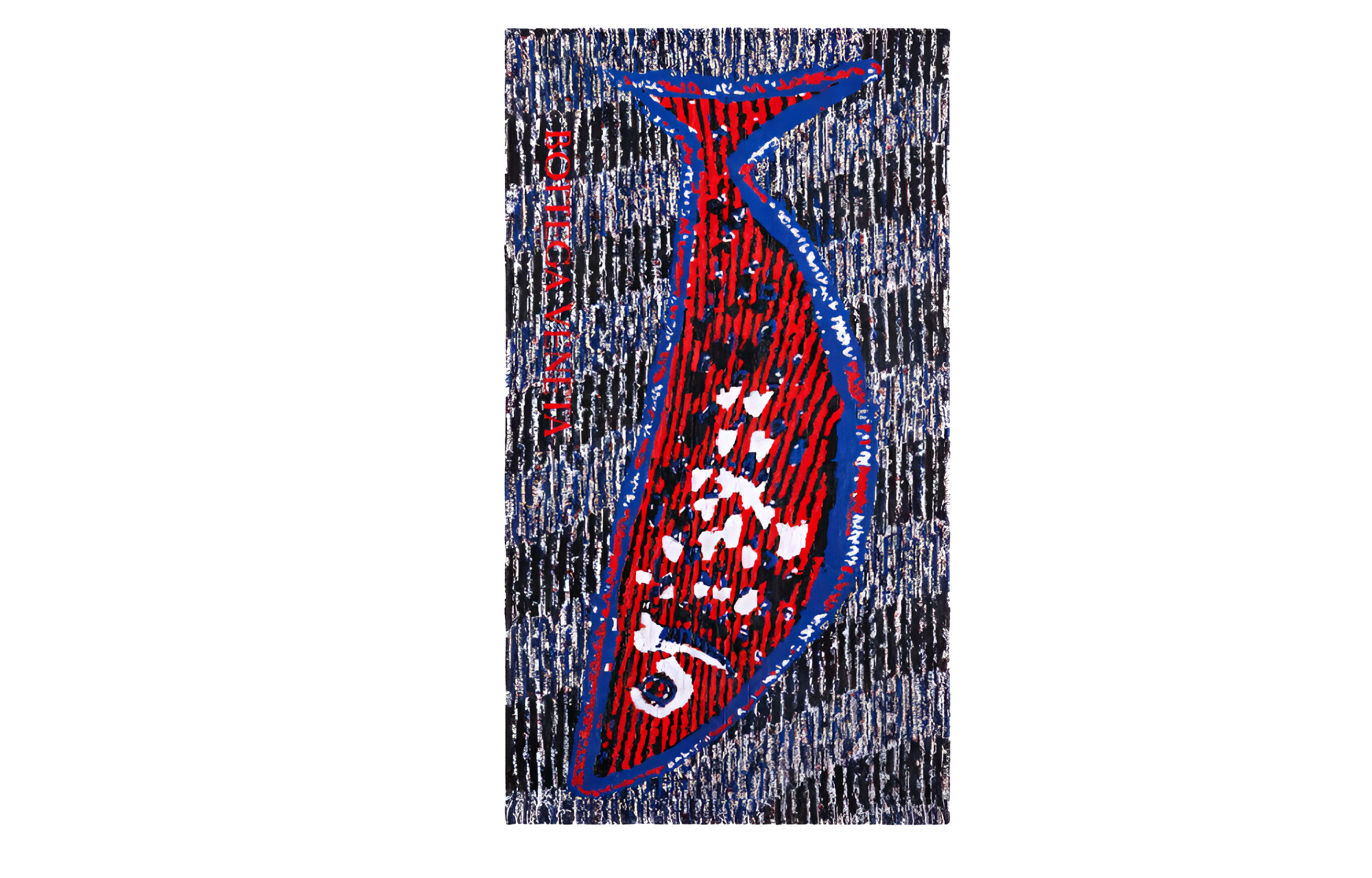 Bottega Veneta Printed Pattern Knit Scarves Men's Red/Blue