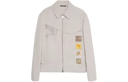 HERMES Jackets Men's Light Gray Lapel Moderate Other