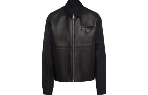 【Previous Season】Re-Nylon leather jacket