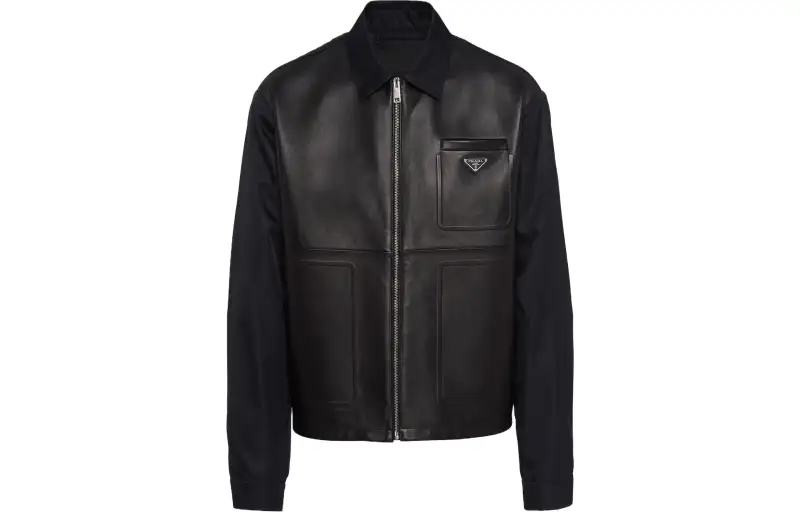 【Previous Season】Re-Nylon leather jacket