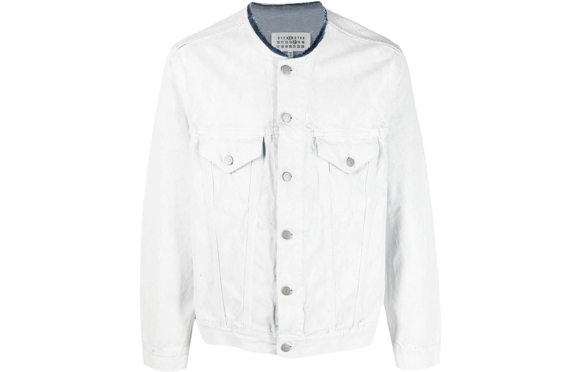 Maison Margiela Painted Collarless Denim Jacket
