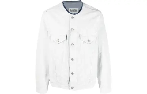 Maison Margiela Painted Collarless Denim Jacket