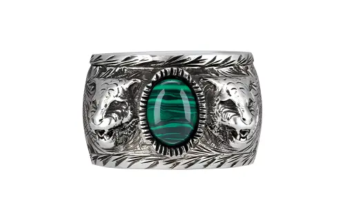 GUCCI Garden Silver, Resin Rings Unisex Green
