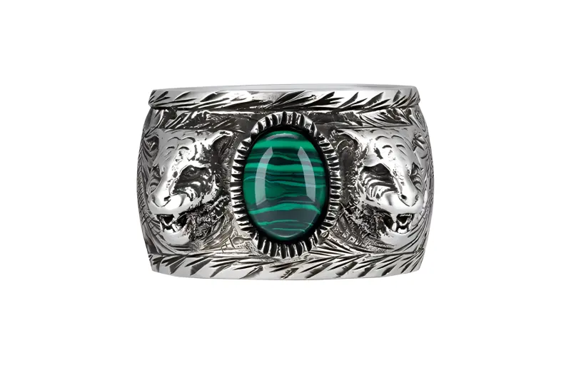 GUCCI Garden Silver, Resin Rings Unisex Green