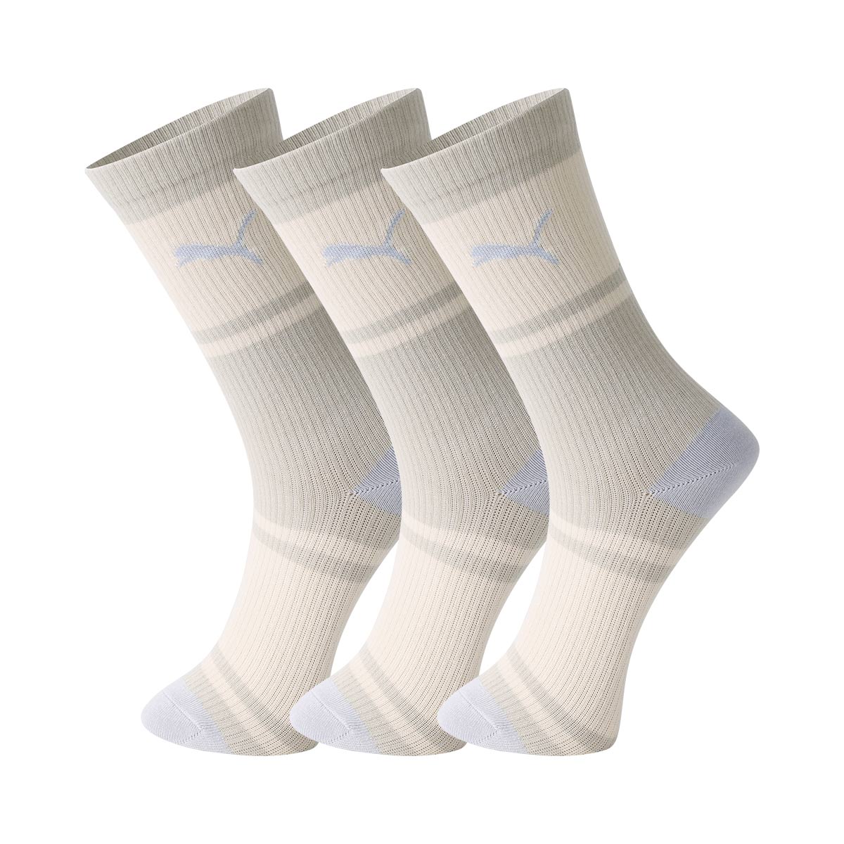 PUMA Knee High Socks Unisex 3 Pack Beige