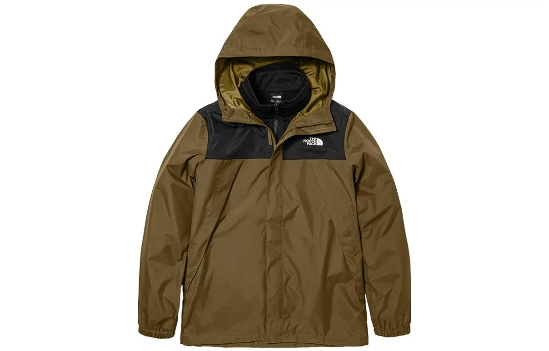 THE NORTH FACE Urban Exploration Windbreaker Jackets Men's Green Hooded Thickened