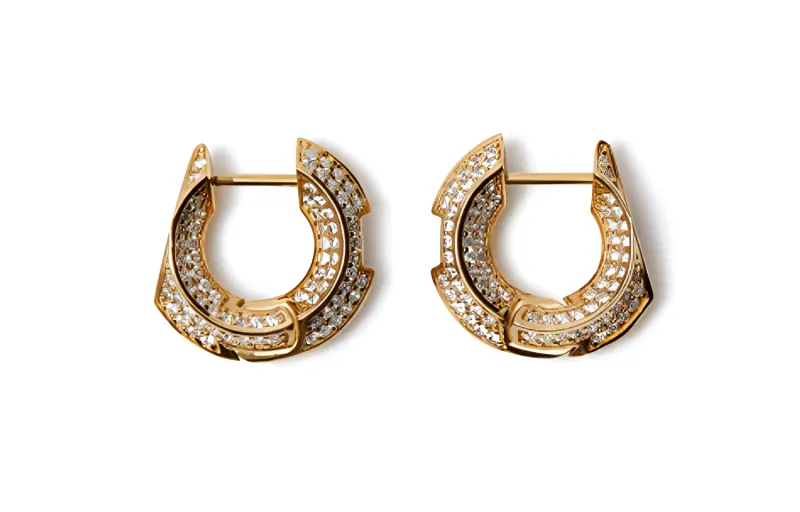 Burberry crystal-embellished hoop earrings