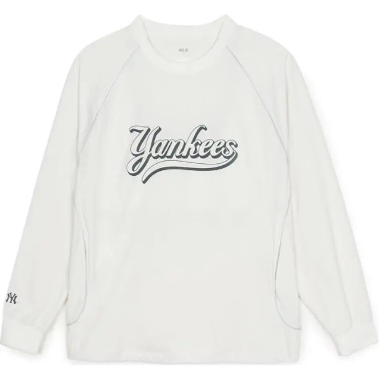 MLB New York Yankees Sweatshirts Men's White Crew Neck Moderate