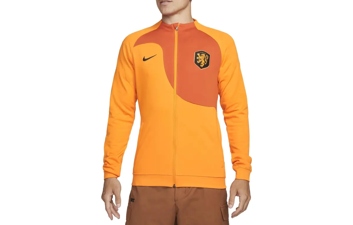 Nike Jackets Men's Orange Stand Collar Moderate Straight Fit