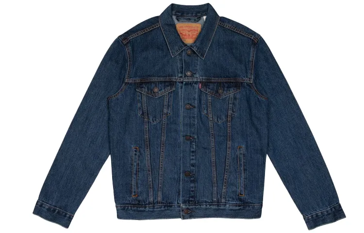 Levi's Denim Jackets Men's Blue Lapel Moderate Straight Fit