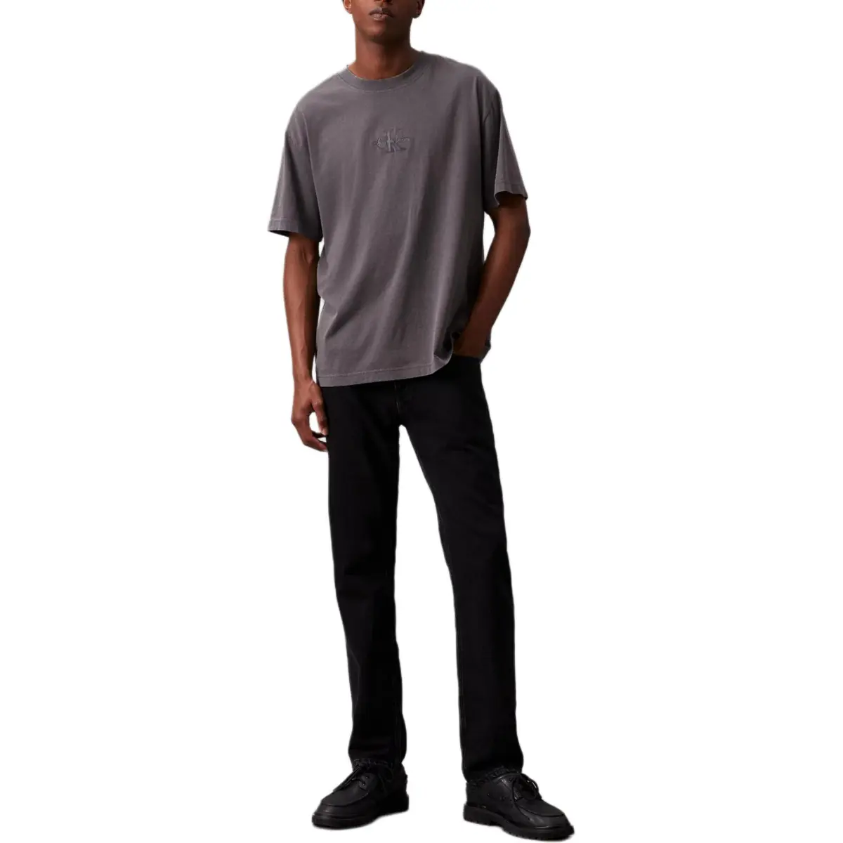 CALVIN KLEIN T Shirt Europe Version Men's Washed Black