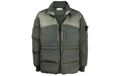 STONE ISLAND Down Jacket Unisex Army Green