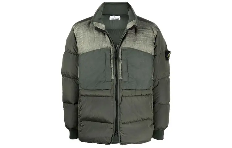 STONE ISLAND Down Jacket Unisex Army Green