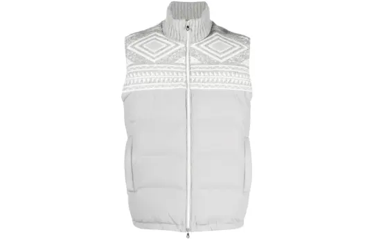 Brunello Cucinelli padded intarsia-knit panel vest