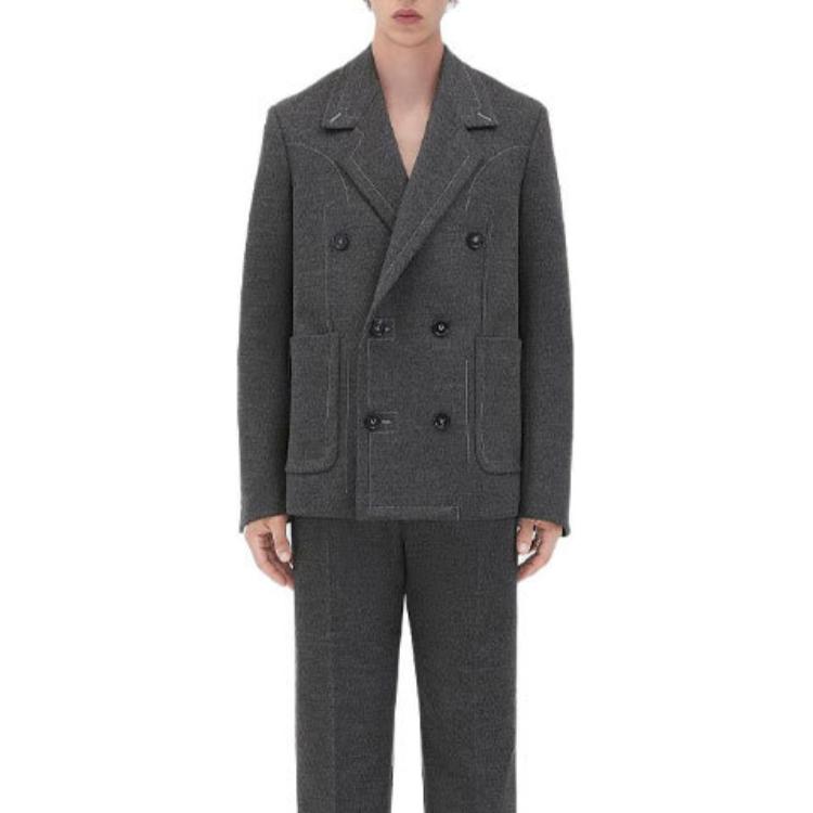 Мужская куртка Bottega Wool Coat (серая)
