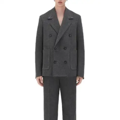 Bottega Veneta Jackets Men's Gray Suit Collar Moderate Other