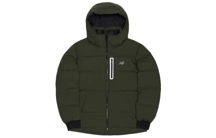 New Balance Down Jackets Men's Green Hooded Lightweight Other