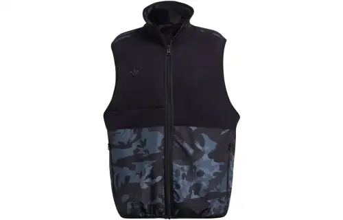 Adidas Originals Vests Men's Black Stand Collar Moderate Other