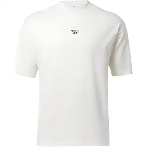 Reebok T Shirts Men's Chalk Crew Neck Moderate Straight Fit