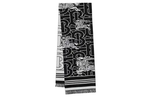 Burberry Knit Scarves Men's Black