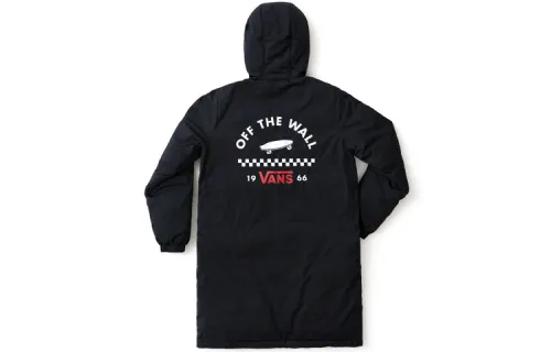Vans Long keep warm winter black down jacket, mid-length, city style
