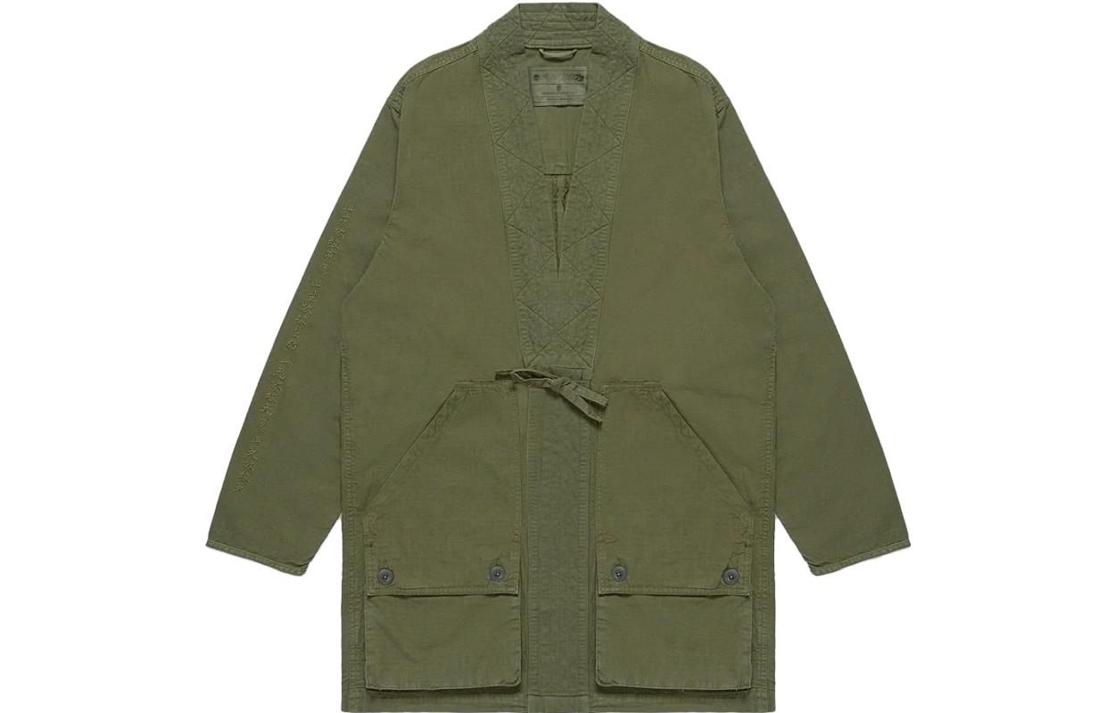 Timberland Timberland x CLOT joint model solid color long multi-pocket work jacket men's grape leaf color