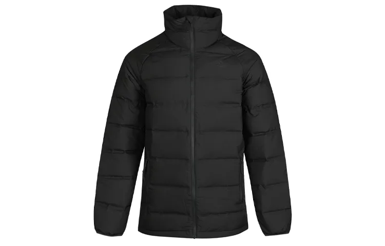 Adidas Down Jackets Men's Brown Stand Collar Without Hood Moderate Straight Fit