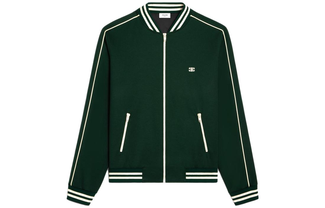 CELINE Celine SS23 contrast stripe trim zipper long-sleeved jacket for men