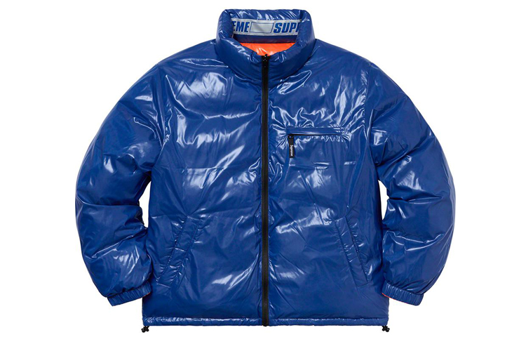 Куртка Supreme SS20 Shiny Reversible Puffy (синяя)