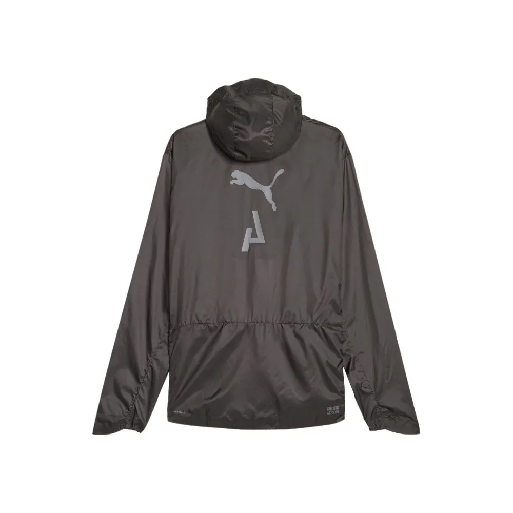 PUMA Jackets Men's Black Hooded (Non-detachable) Moderate Straight Fit