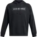 Under Armour Rival Letter Fleece Lined Casual Hooded Training Sports Breathable Sweatshirt Men's Black