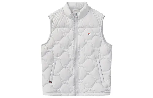 FILA Down Vests Men's Cloud Gray Stand Collar Moderate