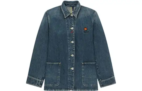 pouch-pocket denim shirt jacket