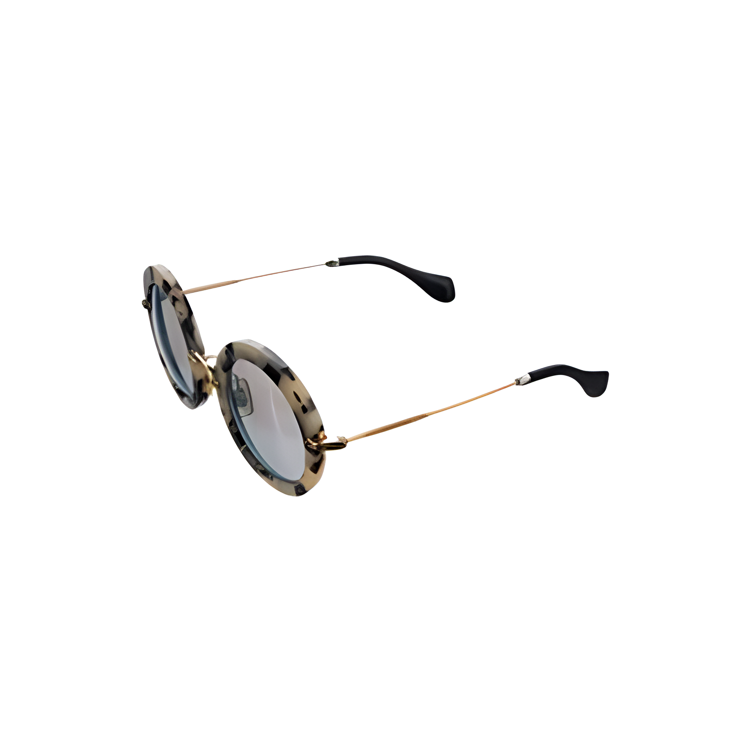 MIU MIU Acetate Round Sunglasses Women's Tortoiseshell