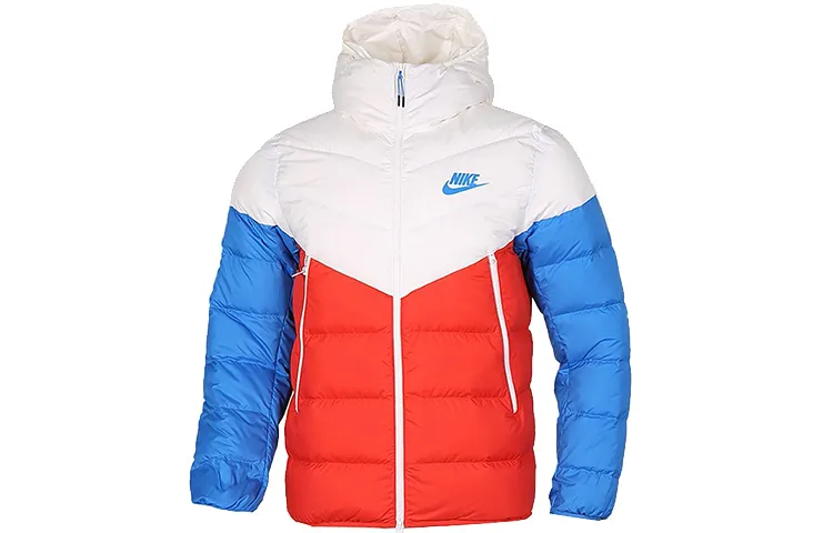 Nike Down Jackets Men's Red Blue White Multicolor Hooded Moderate