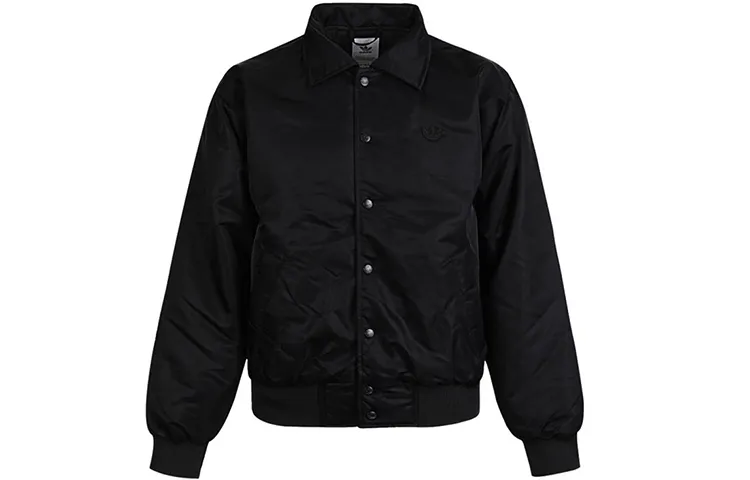 Adidas Originals Puffer Jackets Men's Black Lapel Thickened Other