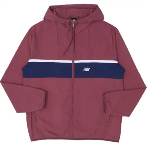 New Balance Jackets Men's Washed Burgundy Hooded Moderate Other