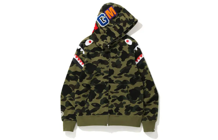 Bape 1st Camo Shark Shoulder Full Zip Hoodie