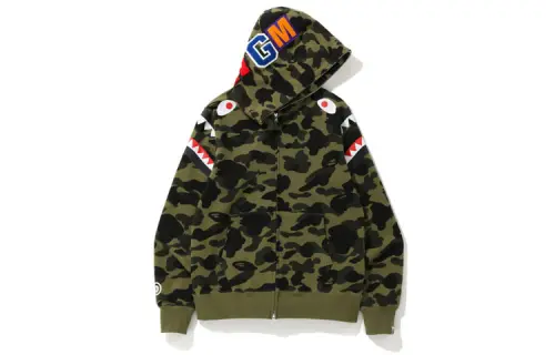 A BATHING APE Camouflage shark, jacket with hood