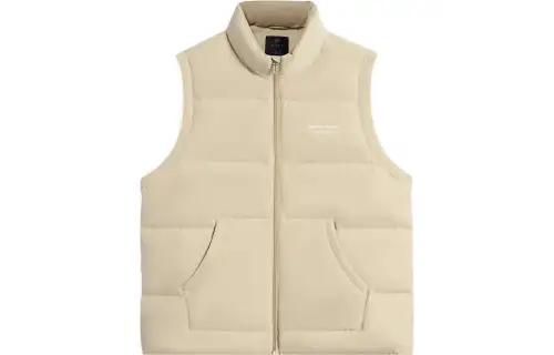 Li Ning Wade Collection Down Vests Men's Ecru Stand Collar Moderate Other
