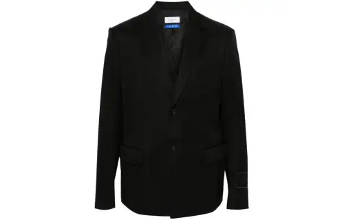 OFF-WHITE logo-embroidered wool blazer
