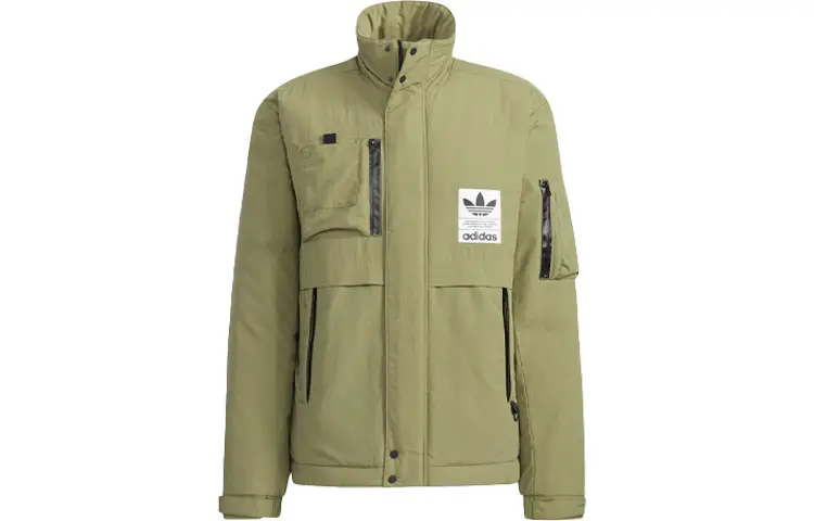 Adidas Originals Puffer Jackets Men's Green Turtleneck Moderate Other