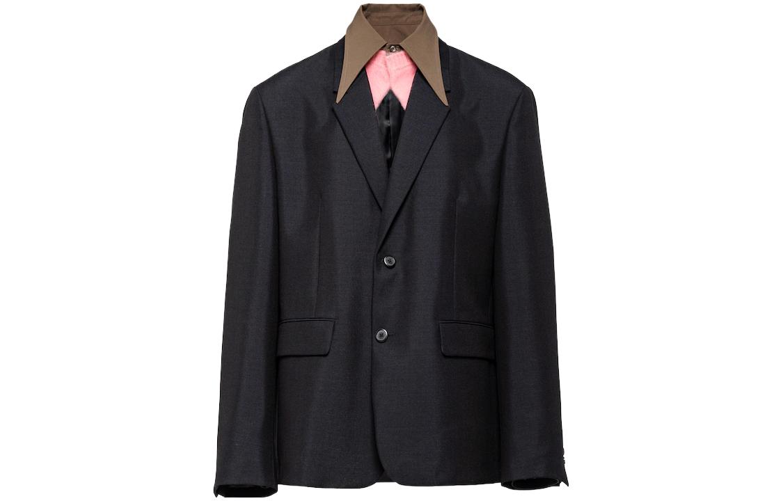 Мужской пиджак Prada Single-Breasted Blazer (синий)