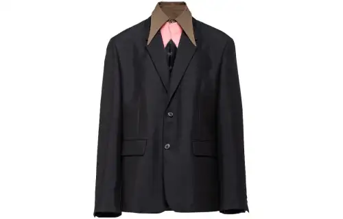 Prada detachable-collar wool blazer