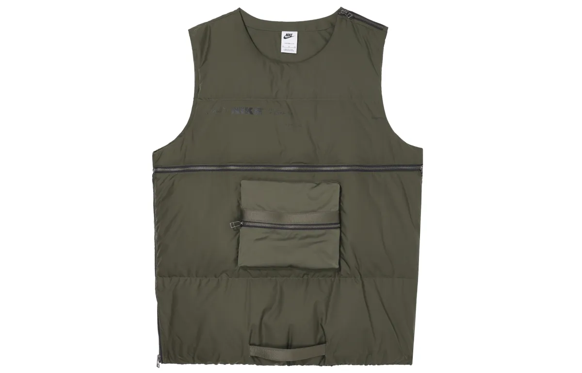 Nike Vests Men's Green Crew Neck Moderate Workwear