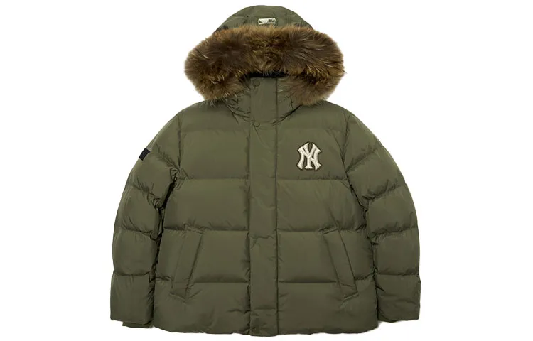 MLB Down Jackets Unisex Green Hooded (Non-detachable) Moderate