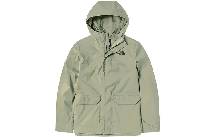 THE NORTH FACE Windbreaker Jackets Men's Green Hooded Thin Straight Fit